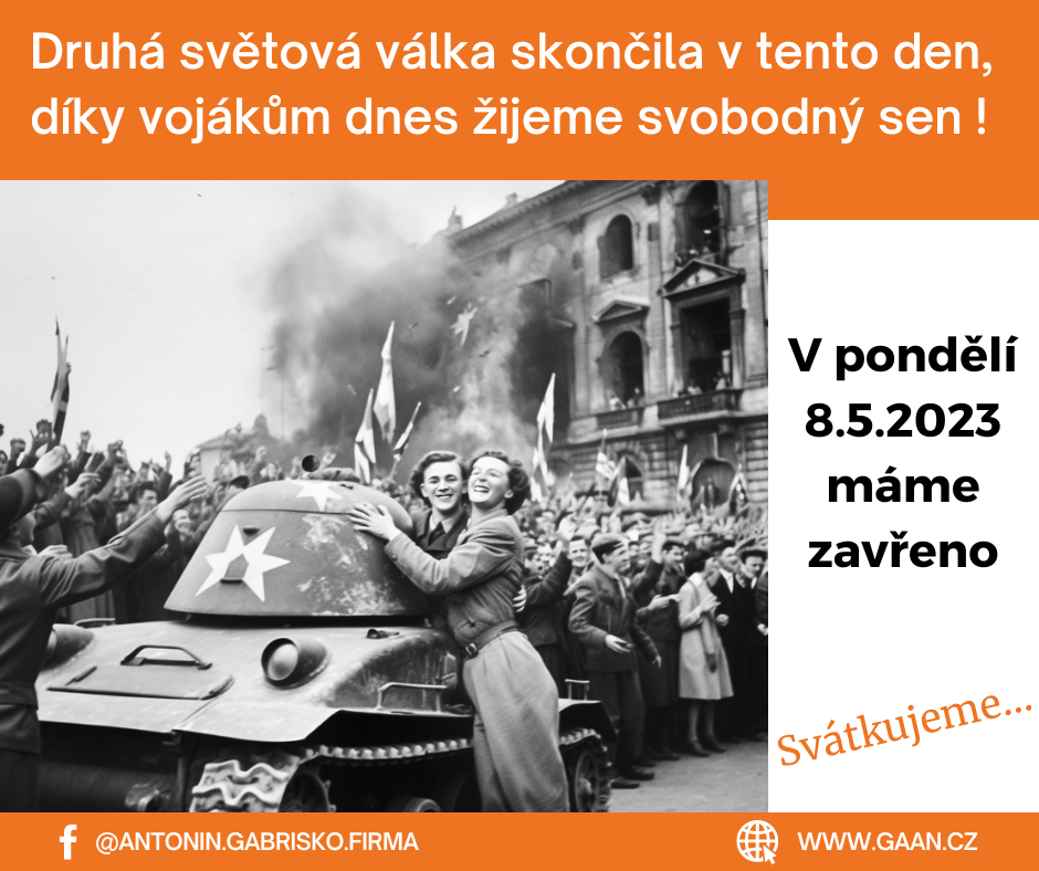 Svátek 8.5.2023 - ZAVŘENO