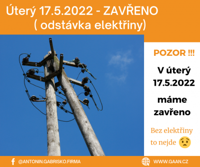 Máme zavřeno V úterý máme zavřeno